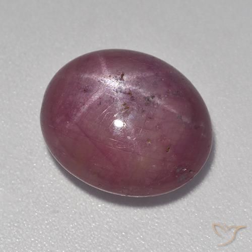 6.89ct Naturel Violet rougeâtre Rubis étoilé, ovale, Opaque