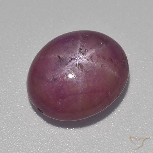 Rubis étoilé Violet rougeâtre naturelle ovale, 6.89 ct, Opaque