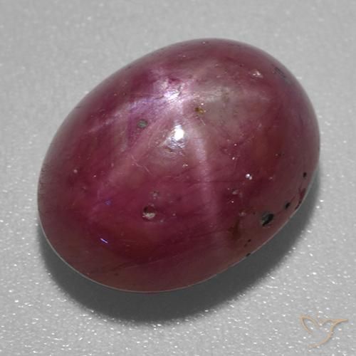 Rubis étoilé Violet rougeâtre naturelle ovale, 6.58 ct, Opaque