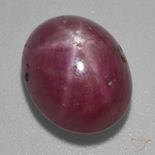 Rubis étoilé Violet rougeâtre naturelle ovale, 6.58 ct, Opaque