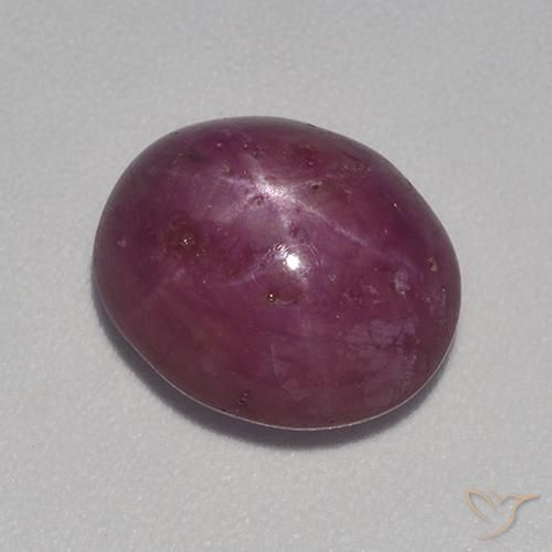 7.78ct Naturel Violet rougeâtre Rubis étoilé, ovale, Opaque