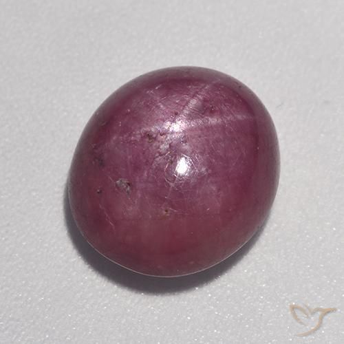 Rubis étoilé Pourpre moyen-foncé naturelle ovale, 6.24 ct, Opaque