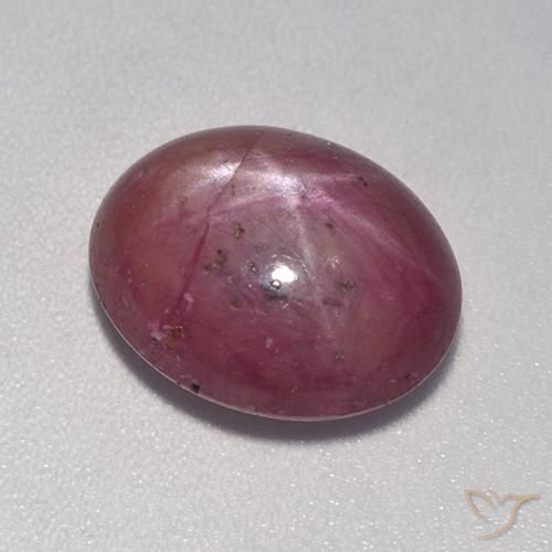 Rubis étoilé Violet rougeâtre naturelle ovale, 6.87 ct, Opaque