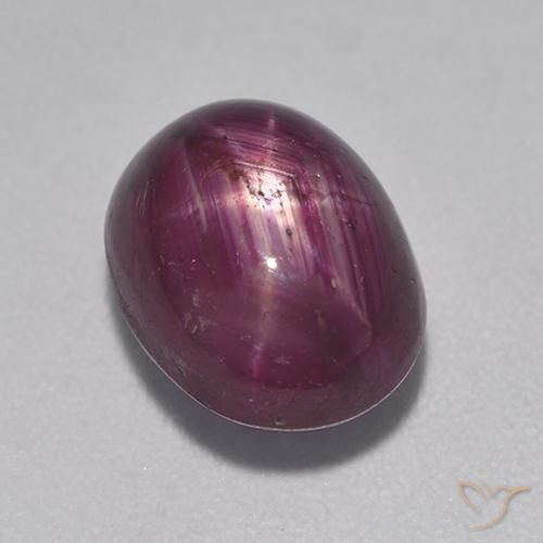 5.53ct Naturel Pourpre moyen-foncé Rubis étoilé, ovale, Opaque