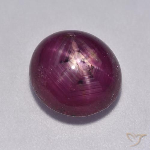 5.43ct Naturel Pourpre moyen-foncé Rubis étoilé, ovale, Translucide
