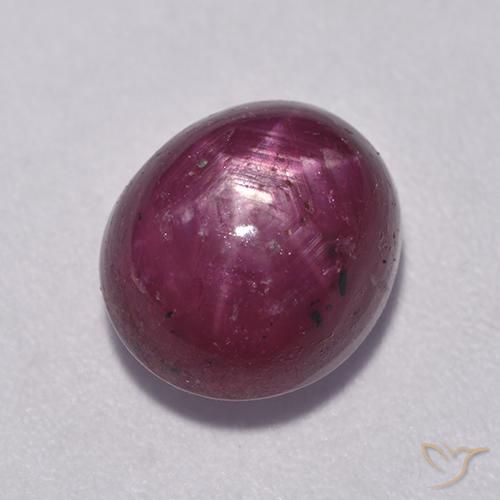 6.08ct Naturel Rouge framboises Rubis étoilé, ovale, Opaque