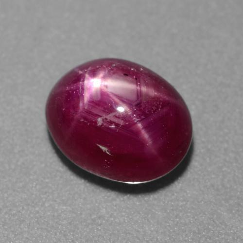 Rubis Étoilé Violet Rosâtre naturelle Coupe ovale, 2.96 ct, Translucide