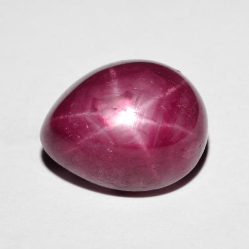 Rubis étoilé rouge naturelle en forme de poire, 9,64 ct, opaque