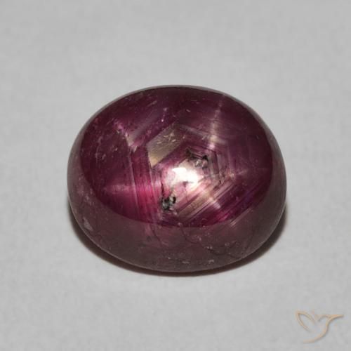 4.38ct Naturel Medium Dark-Purple Rubis étoilé, ovale, Opaque