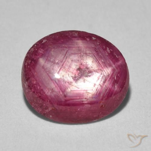 3.51ct Naturel Rouge moyen Rubis étoilé, ovale, Opaque