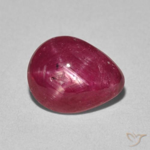 2.84ct Naturel Rouge moyen Rubis étoilé, En forme de poire, Opaque