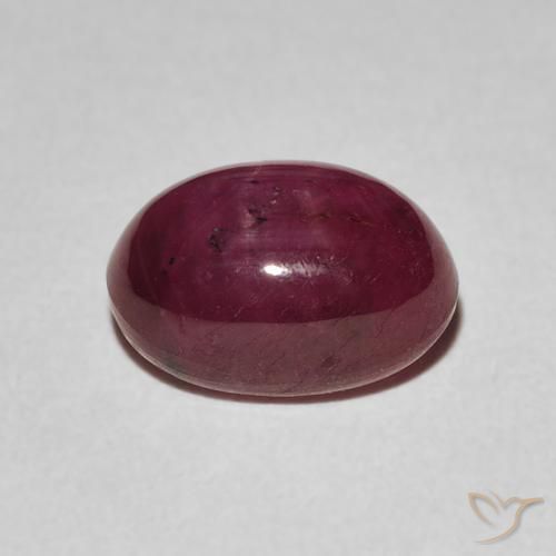 Rubis étoilé Rouge confiture naturelle ovale, 3.84 ct, Opaque