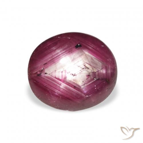 3.82ct Naturel Medium Dark-Purple Rubis étoilé, ovale, Opaque