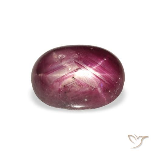 4.27ct Naturel Medium Dark Reddish-Purple Rubis étoilé, ovale, Opaque