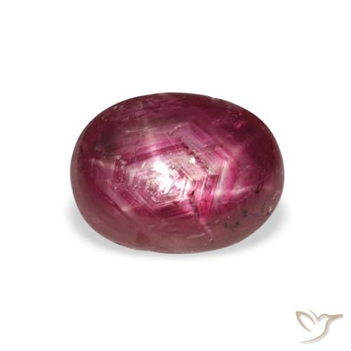 4.26ct Naturel Medium Dark Reddish-Purple Rubis étoilé, ovale, Opaque