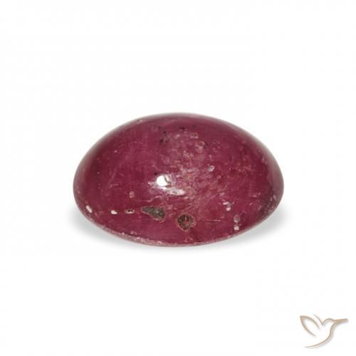 Rubis étoilé Pourpre de baies roses naturelle ovale, 3.43 ct, Opaque