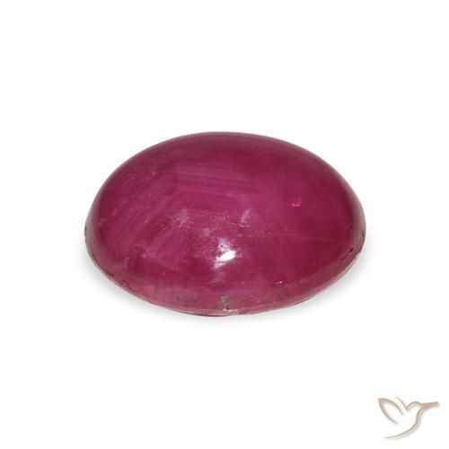 Rubis étoilé Pourpre de baies roses naturelle ovale, 6.42 ct, Opaque