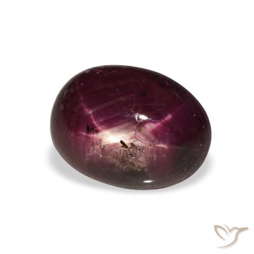 Rubis étoilé Rouge pourpre profond naturelle ovale, 5.20 ct, Opaque