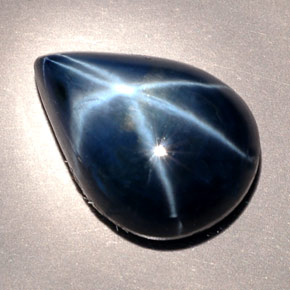 Saphir étoilé bleue naturelle en forme de poire, 9,60 ct, opaque