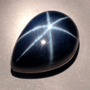 Saphir Étoilé Bleu naturelle En forme de poire, 22.23 ct, Opaque