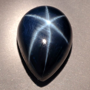 Saphir Étoilé Bleu naturelle En forme de poire, 22.23 ct, Opaque