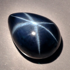 Saphir Étoilé Bleu naturelle En forme de poire, 22.23 ct, Opaque