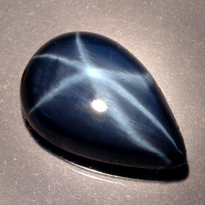 Saphir étoilé bleue naturelle en forme de poire, 9,76 ct, opaque