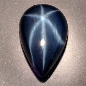 Saphir étoilé bleue naturelle en forme de poire, 9,76 ct, opaque