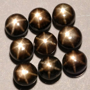 Achetez naturel ct noir saphir étoilé gems, coupe roude, en provenance thaïlande chez gemselect. en stock, livraison internationale!