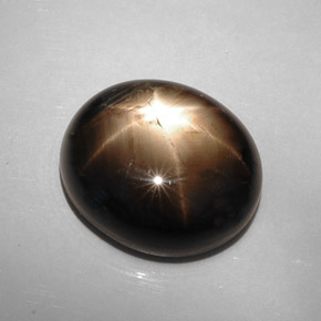 Saphir Étoilé Noire naturelle Coupe ovale, 22.73 ct, Opaque