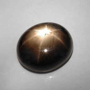 Saphir Étoilé Noire naturelle Coupe ovale, 22.73 ct, Opaque
