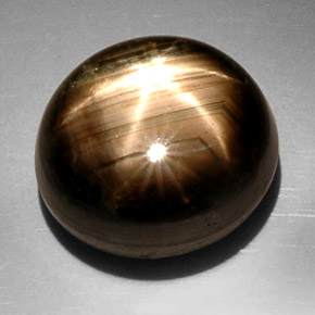 Saphir étoilé noir naturelle coupe ovale, 22,55 ct, opaque