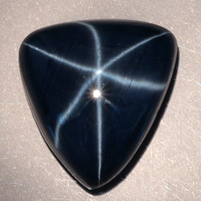 Saphir Étoilé Bleu naturelle Trillion, 17.64 ct, Opaque