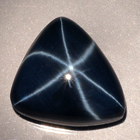 Saphir Étoilé Bleu naturelle Trillion, 17.64 ct, Opaque