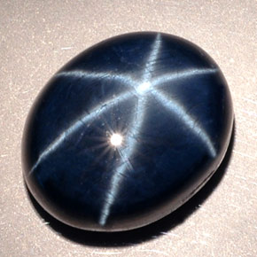Saphir étoilé bleue naturelle coupe ovale, 19,63 ct, opaque
