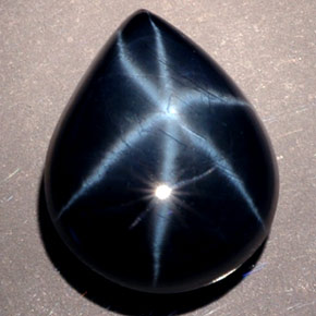 Saphir Étoilé Bleu naturelle En forme de poire, 13.68 ct, Opaque