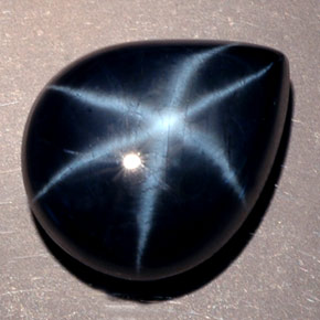 Saphir Étoilé Bleu naturelle En forme de poire, 13.68 ct, Opaque