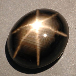 Saphir étoilé noir naturelle coupe ovale, 10,00 ct, opaque
