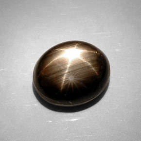 Saphir étoilé noir naturelle coupe ovale, 11,17 ct, opaque