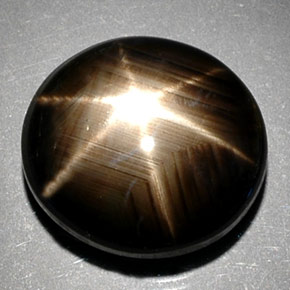 Saphir étoilé noir naturelle coupe ovale, 10,29 ct, opaque