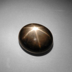 Saphir étoilé noir naturelle coupe ovale, 17,90 ct, opaque
