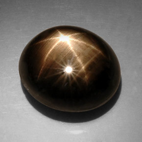 Saphir Étoilé Noire naturelle Coupe ovale, 15.28 ct, Opaque