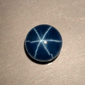 Saphir étoilé bleue naturelle coupe roude, 1,46 ct, opaque