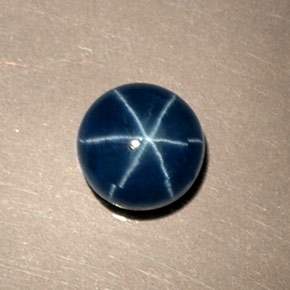 Saphir étoilé bleue naturelle coupe roude, 1,46 ct, opaque