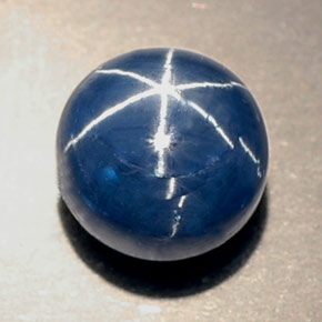 Saphir étoilé bleue naturelle transparent, 4,18 ct, transparent / translucide