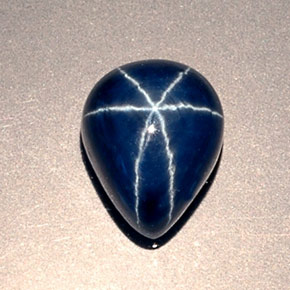 Saphir Étoilé Bleu naturelle En forme de poire, 2.80 ct, Opaque