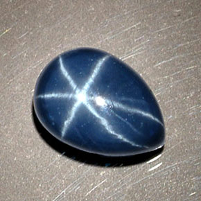 Saphir étoilé bleue naturelle en forme de poire, 1,93 ct, opaque