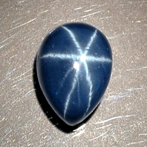 Saphir étoilé bleue naturelle en forme de poire, 1,93 ct, opaque
