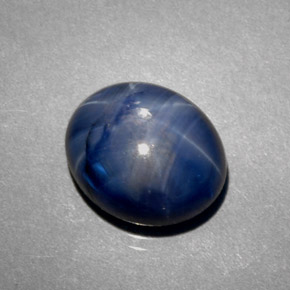Saphir Étoilé Bleu naturelle Coupe ovale, 5.38 ct, Opaque