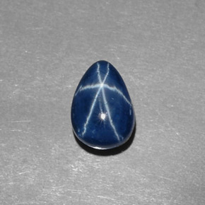 Saphir étoilé bleue naturelle en forme de poire, 2,45 ct, opaque
